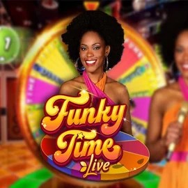 Funky Time slot logo by Evolution at Wild Robin Casino